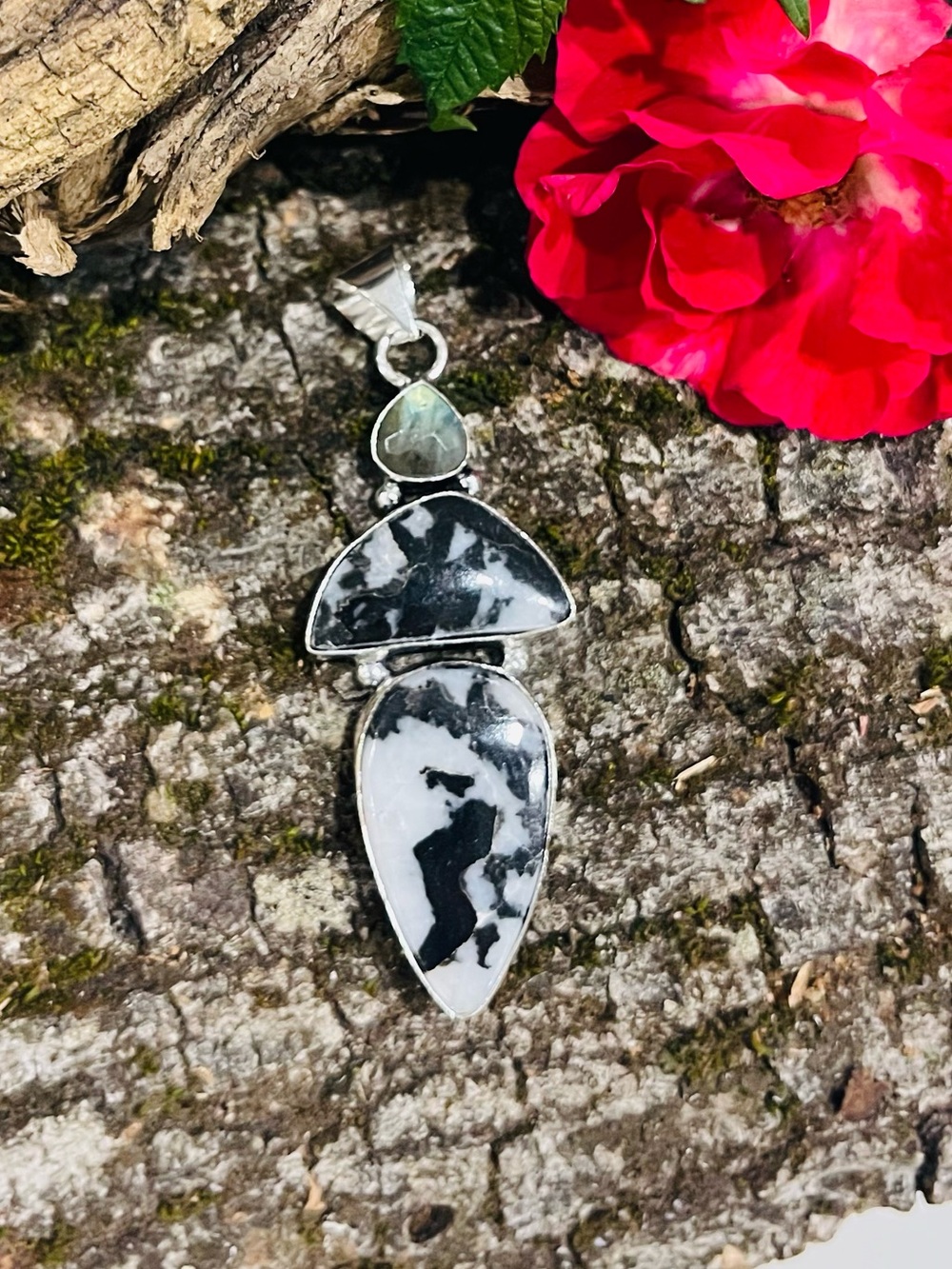 Buffalo Turquoise Labradorite 925 Sterling Silver Pendant
